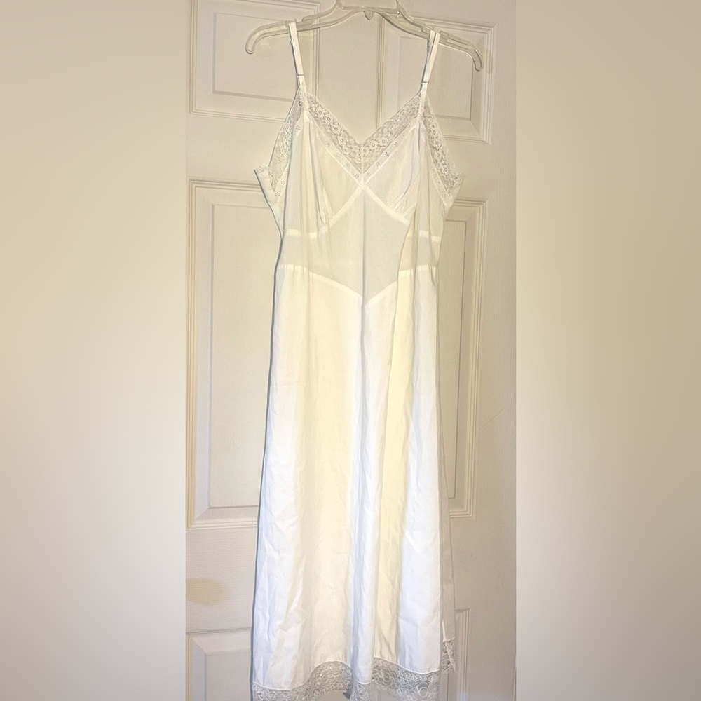Vintage Komar Lingerie Cotton Full Slip, Size 40 Tall